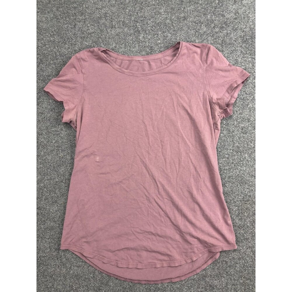 Lululemon Shirt Womens Small Pink Short Sleeve Scoop Neck‎ Athletic Top